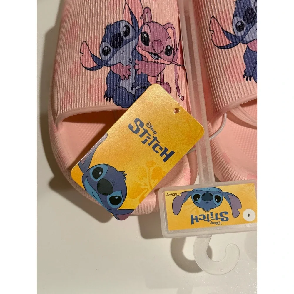 Disney Stitch and Angel Kids Pink Slide Sandals Size 4 CH100464 NWT